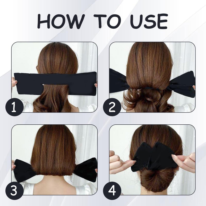 braxan 5 Pieces Hair Bun Maker,Bun Makers for Women's Hair Twist Hair Clips Lazy Hair Curler Bun Maker,Messy Bun Maker for Women's Long Thick or Thin Hair (Ginger Yellow,Black,Beige,Pink,Navy Blue) - Image 3